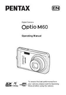 Pentax Optio M60 manual. Camera Instructions.